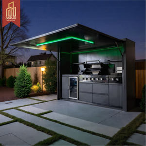 Stainless Steel Outdoor Bbq Kitchen <strong>Cabinet</strong> with Metal Frame Garden Patio Backyard Outdoor Kitchen - Product Image 1