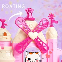 2024 penjualan laris anak perempuan Diy boneka rakitan rumah mainan pink 2 lantai rumah boneka mainan