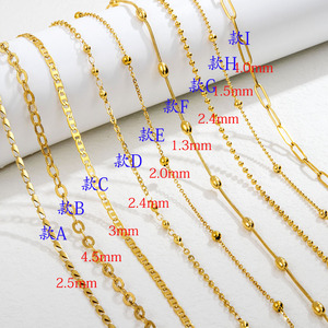 Collana da donna di moda con catena girocollo in acciaio inossidabile placcato <span class=keywords><strong>oro</strong></span> 18 carati all'ingrosso di stili multipli - Product Image 3