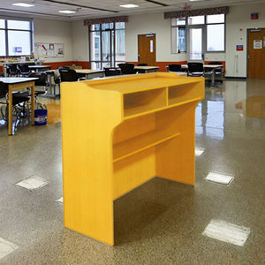Produits les mieux classés, pupitre double pour enseignant, bureau d'école, bois moderne, durable, écologique, déjà assemblé, en vente - Product Image 5