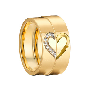 Anillos <span class=keywords><strong>de</strong></span> Boda Titanfitz <span class=keywords><strong>de</strong></span> 6 mm con Forma <span class=keywords><strong>de</strong></span> Corazón, Chapados en Oro <span class=keywords><strong>de</strong></span> 24K, <span class=keywords><strong>Acero</strong></span> Inoxidable 316L, <span class=keywords><strong>para</strong></span> Parejas, Hombres y Mujeres - Product Image 5