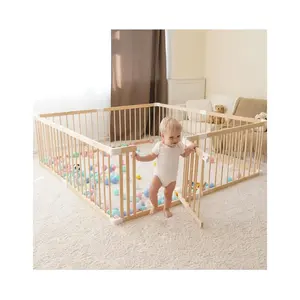 <span class=keywords><strong>Grand</strong></span> <span class=keywords><strong>parc</strong></span> pour bébé multifonctionnel de luxe intérieur extérieur en bois pur poli de haute qualité - Product Image 1