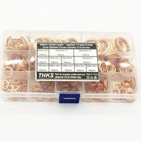 Kit de rondelles d'étanchéité en cuivre pur 280 pièces (M5-M20) -comprend des joints d'étanchéité d'huile et des joints toriques