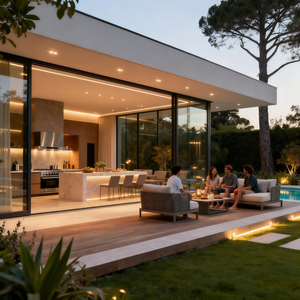 Conception architecturale de villa moderne sur mesure, <span class=keywords><strong>plan</strong></span> de <span class=keywords><strong>maison</strong></span> de style européen avec fenêtres panoramiques et espace de vie - Product Image 2