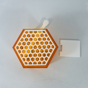 จานน้ำผึ้งรังผึ้งลายหินอ่อนสีขาวพร้อมช้อนดีไซน์ใหม่ขนาดกำหนดได้เอง - Product Image 5