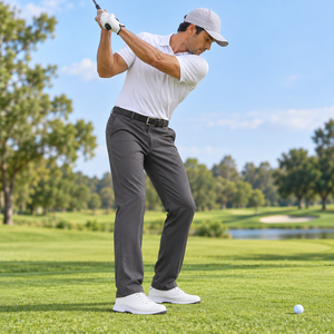 Pantaloni da Golf OEM di Nuovo Design in Cotone e Spandex, Assorbenti, in Twill con Elastico in Vita - Product Image 3