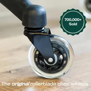 Rodízio universal transparente para cadeira, roda de móveis com haste de inserção universal em PU de 2,5 polegadas, resistente ao desgaste, rodízio silencioso