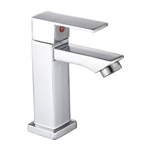 En gros Moderne Salle De Bain Chrome Monté Sur Pont Mitigeur D'<span class=keywords><strong>eau</strong></span> <span class=keywords><strong>Froide</strong></span> Simple Lavabo Carré En Zinc <span class=keywords><strong>Robinet</strong></span> de Lavabo - Product Image 1