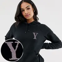 Transferts thermocollants de strass en gros, appliques à presser à chaud, avec motifs, lettres et logos personnalisés