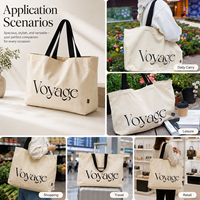 Sac fourre-tout en toile de coton durable pour le quotidien, avec poignée renforcée et soufflet de fond, grande capacité, fabrication OEM professionnelle
