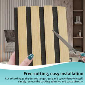Carta da Parati Moderna Autoadesiva Pannello Grigliato Tridimensionale con Venature del Legno Adesivo Murale Peel and Stick Impermeabile per Parete TV di Casa - Product Image 3