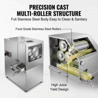 Machine à jus de canne à sucre professionnelle à double alimentation et 4 rouleaux en acier inoxydable, extracteur de canne à sucre pour stand mobile et démarrage de magasin de boissons