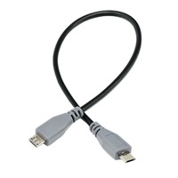 Câble de données OTG Micro USB mâle-mâle court à 5 broches avec gaine en PVC pour téléphone portable