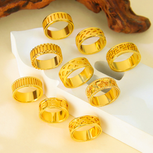 Anillos de Diseñador de Moda Personalizados al por Mayor, Anillos de Lujo para Mujer Chapados en Oro de 24k Que No Se Deslustran, para Usar en Fiestas - Product Image 1