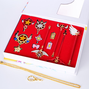 Collar de Joyería de Anime <span class=keywords><strong>Cardcaptor</strong></span> <span class=keywords><strong>Sakura</strong></span>, Accesorios, Varita Mágica, Caja de Regalo, Llavero - Product Image 1