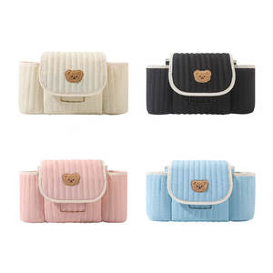 Fuliya bordado personalizado impermeable cochecito de <span class=keywords><strong>bebé</strong></span> bolsa colgante de viaje portátil maternal Flip momia <span class=keywords><strong>bebé</strong></span> pañal bolsas de mano - Product Image 2