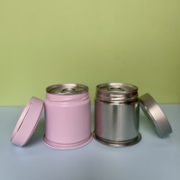 Boîtes rondes en métal personnalisées de 60*68 mm, hermétiques, pour 80 g de matcha, café et thé, emballage mini de 50 g avec bouchons et couvercles intérieurs
