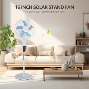 家庭用スタンドファンソーラーパネルとバッテリー充電式AC/DC充電13W 15Wソーラーファン - Product Image 2