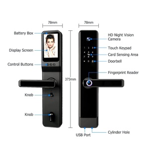 Automatic Shooting Tempered Glass + Aluminum Alloy Visual <b>Intercom</b> Smart Lock with Camera with Software Tuya - Product Image 4
