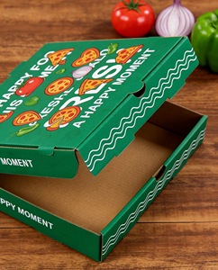 Caja de Cartón Corrugado para Pizza de Lujo, Personalizada con Logotipo, Tamaño 32 cm (12 Pulgadas), Color Negro, para Empacar Alimentos - Product Image 5