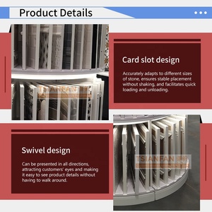 Hiện đại tiết kiệm không gian phong cách phổ biến kim loại đá cẩm thạch Kệ 360 hiển thị đứng sàn gạch gốm khảm gạch hiển thị giá - Product Image 3