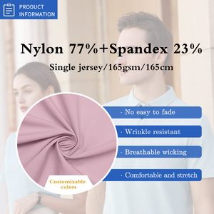 Cao Elastane Polyamide Tái Chế Vải Wicking Sợi Ngang Dệt Kim Một Mặt 77% Nylon 23% Spandex Vải Cho Casual T-Shirt - Product Image 2