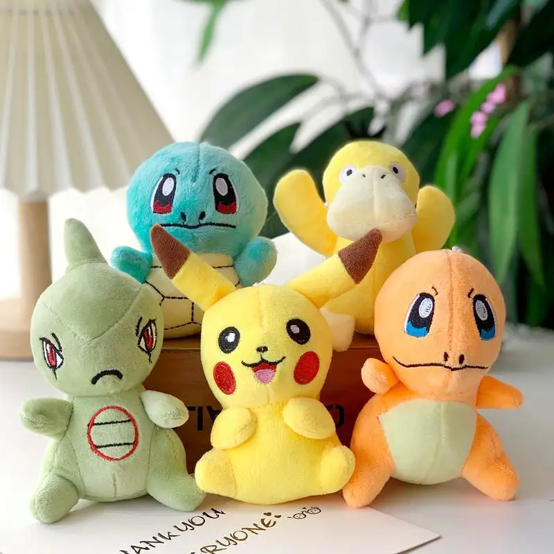 Pet Elf Pikchu Charmader Happy Doll Plush Toy Action Figure Pduck Squirtle Kawaii Children Holiday Companion Gift