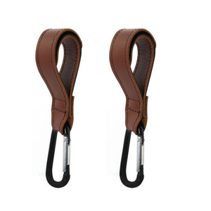 Stroller Hooks Metal Carabiner Single Hook Black And Brown 2 Packs Each For Baby Stroller Accessories - Product Image 5
