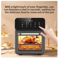 Friteuse à air chaud 15L grande capacité, four électrique multifonction domestique à écran tactile, en plastique, 1350W, pour e-commerce transfrontalier