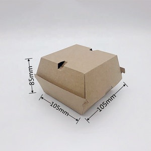 Caja de hamburguesas impresa personalizada al por mayor para comida rápida bio-Bandeja de papel Kraft degradable con especificaciones de papel de aluminio <span class=keywords><strong>Sushi</strong></span> logotipo personalizado - Product Image 5