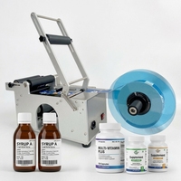 Machine d'étiquetage semi-automatique pour bouteilles rondes, compatible avec des diamètres de 15 à 150 mm, étiqueteuse semi-automatique pour bocaux, augmente l'efficacité