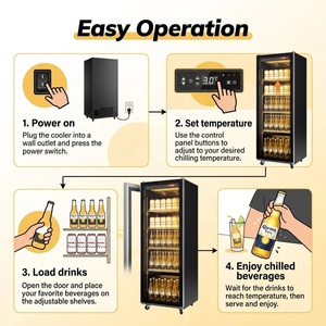 Refrigerador Exhibidor de Bebidas de Una Puerta con Iluminación LED Brillante y Ruedas Giratorias para Uso en Bares de Hotel, Venta Directa de Fábrica - Product Image 4