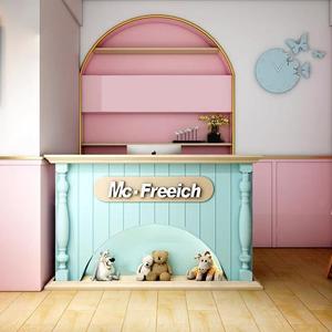 Encantador Escritorio de recepción de superficie lacada, estilo de barra pequeña de moda, ahorro de espacio, contador de caja registradora para tienda de mascotas, tienda de ropa - Product Image 4