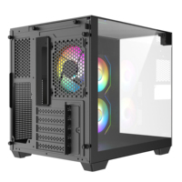 Nuevo Diseño de Caja de Ordenador para Juegos, Tres Paneles de Vidrio Templado, Caja de Ordenador de Escritorio, Gran Almacenamiento, Caja de PC Micro ATX