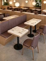 Canapés de salle à manger carrés sur mesure, tables en marbre, mobilier de restaurant moderne en bois massif pour salons de thé, cafés, maisons de thé, vert