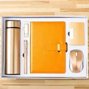 Набор для деловых подарков: вакуумный стакан + ручка + USB флэш-накопитель + визитница + мышь, комбинированный подарок для ноутбука