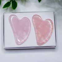 Tabla Gua Sha de Cuarzo Rosa Jade en Forma de Corazón para Belleza Facial y Ocular, Uso Comercial, Venta al por Mayor, Placa para Dedos