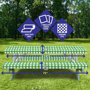 Lusso 3 pezzi eco-friendly PVC <span class=keywords><strong>tovaglia</strong></span> non tessuto impermeabile PEVA <span class=keywords><strong>per</strong></span> esterno appartamento giardino Picnic - Product Image 4