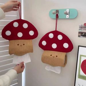 Wall-mounted <b>Paper</b> Towel Holder Fabric Cute Mushroom <b>Tissue</b> Bag Hanging <b>Tissue</b> Organizer for Home Kitchen - Product Image 1