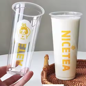 Gobelet jetable de haute qualité en PP avec logo personnalisable, couvercle sans paille, capacité alimentaire/lait 90 mm 12-24 oz - Product Image 3