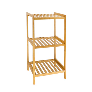 Soporte personalizado de 3 niveles de bambú para microondas, estante para horno, cocina y dormitorio, soporte de almacenamiento con tipo de pie para estante de baño - Product Image 2