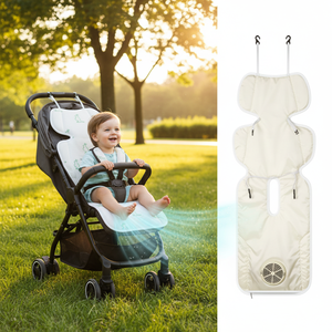 Anjuny, alfombrilla de malla 3D transpirable de refrigeración, funda de asiento de coche de algodón para cochecito infantil en clima cálido, forro de asiento de seda helada para bebé - Product Image 1