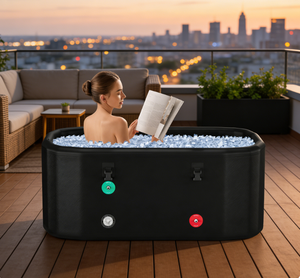 Premium Quality Vanace Portable Oval <b>Inflatable</b> Ice <b>Bath</b> Tub Black Cold Plunge - Product Image 1