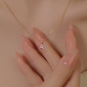 Collier en zircone avec lettre initiale en argent 925 collier S925 collier lettre personnalisé - Product Image 4