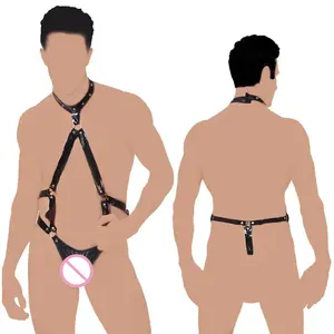 Venta caliente tela de poliéster hombres Sexy Gay ropa interior arnés cinturón de cuero Gay ropa interior