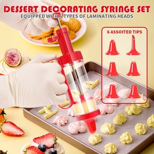 Juego completo de pistola para hacer galletas de cocina con herramienta de montaje y boquilla <span class=keywords><strong>Flor</strong></span> exprimible para hornear soja empaquetada en bolsa OPP - Product Image 2