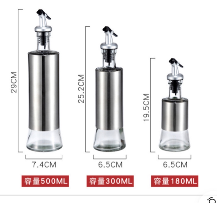 500ml glass bottle jar cooking oil soy sauce storage dispenser