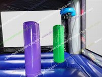 Structure gonflable combinée Astronaute Spatial avec toboggan, piscine et parcours d'obstacles pour enfants