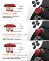 Manettes interchangeables rouges transparentes pour manette PS5 Edge, capuchons de joystick en plastique personnalisés, remplacement de stick analogique interchangeable