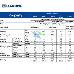 세메딘 슈퍼 X 8008 블랙 페이스트 333ml 1 액형 실온 경화 다목적 탄성 접착제 저점도 - Product Image 4